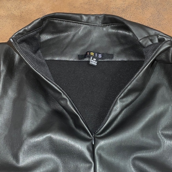 NWT Black Faux Leather Iris Bodysuit - Picture 3 of 12
